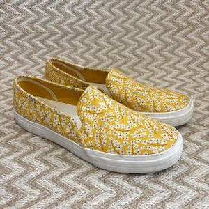 Keds Double Decker Yellow Floral Slip On Shoes